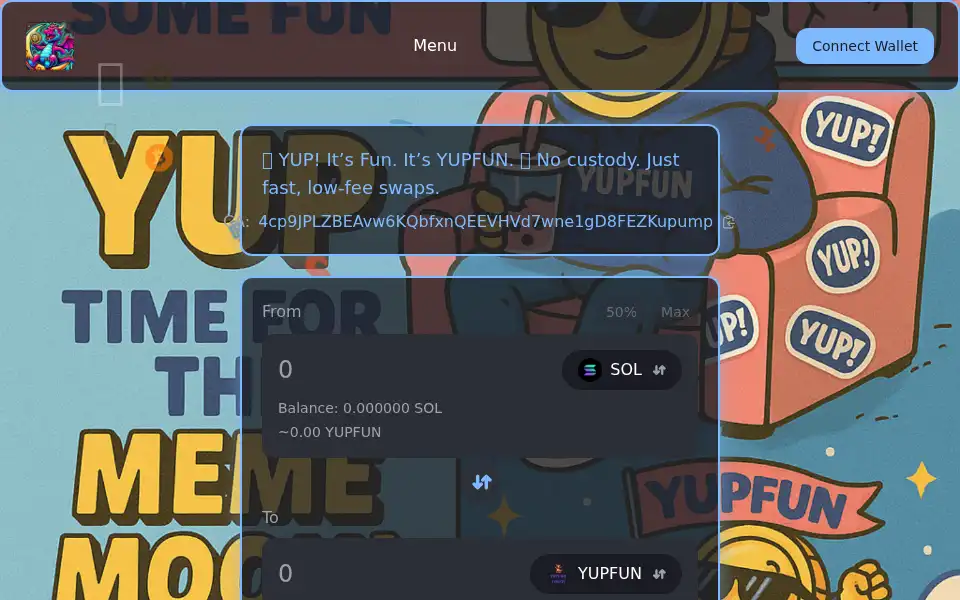 Screenshot of yup.fun