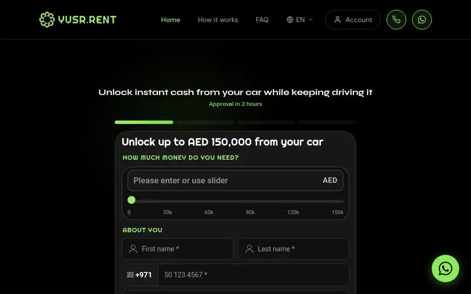 Screenshot of yusr.rent