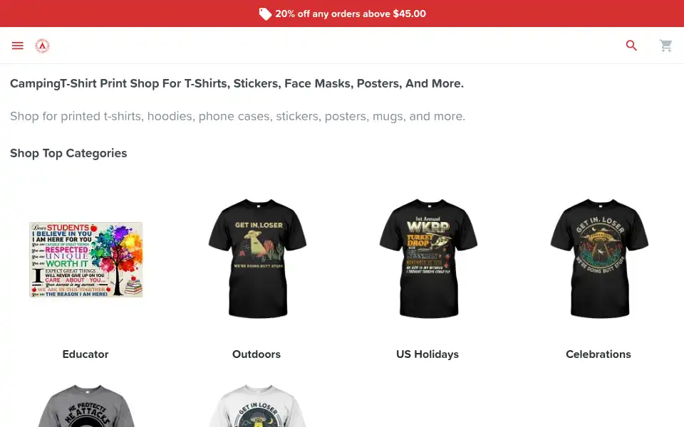 Screenshot of ywctshirt.com