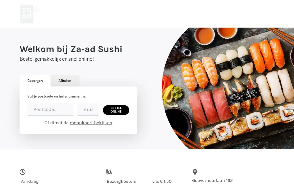 Screenshot of za-adsushi.nl