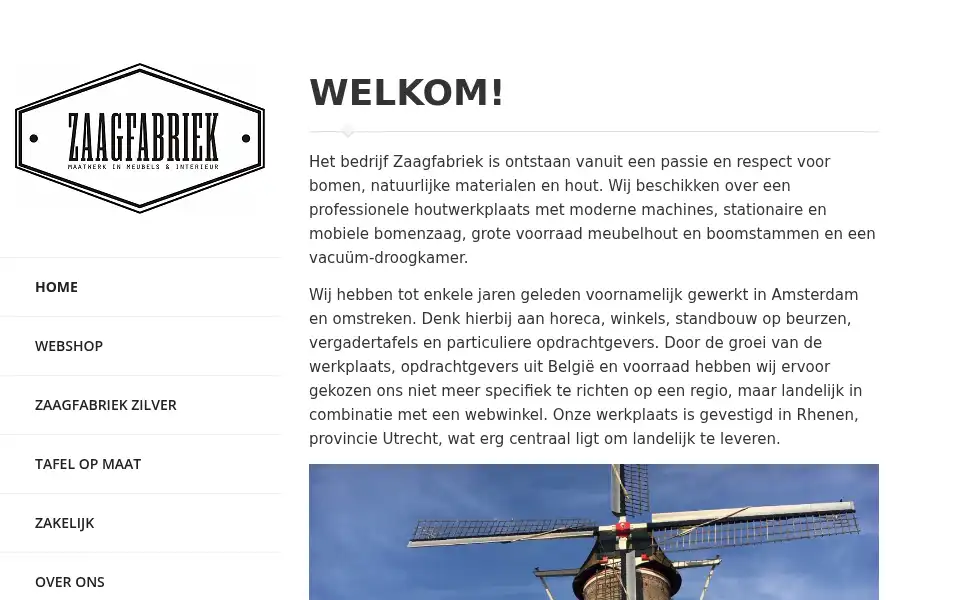 Screenshot of zaagfabriek.nl