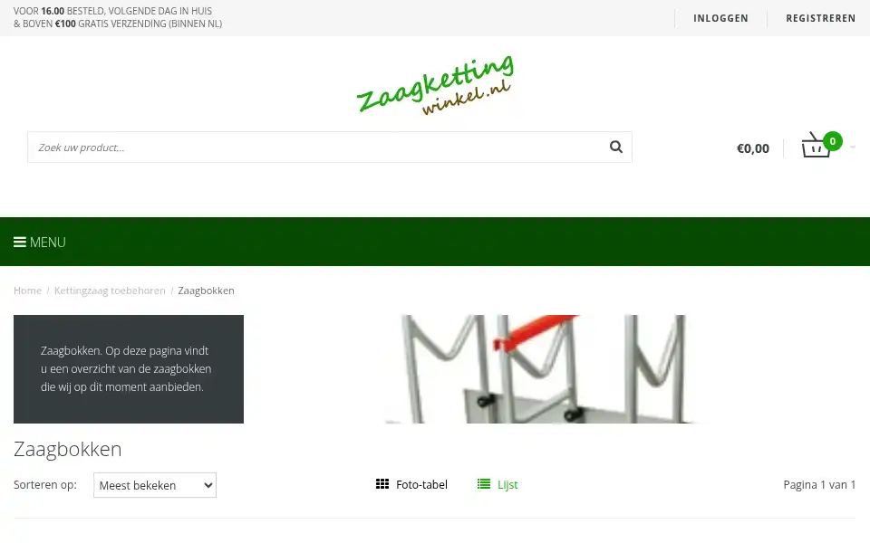 Screenshot of zaagkettingwinkel.nl
