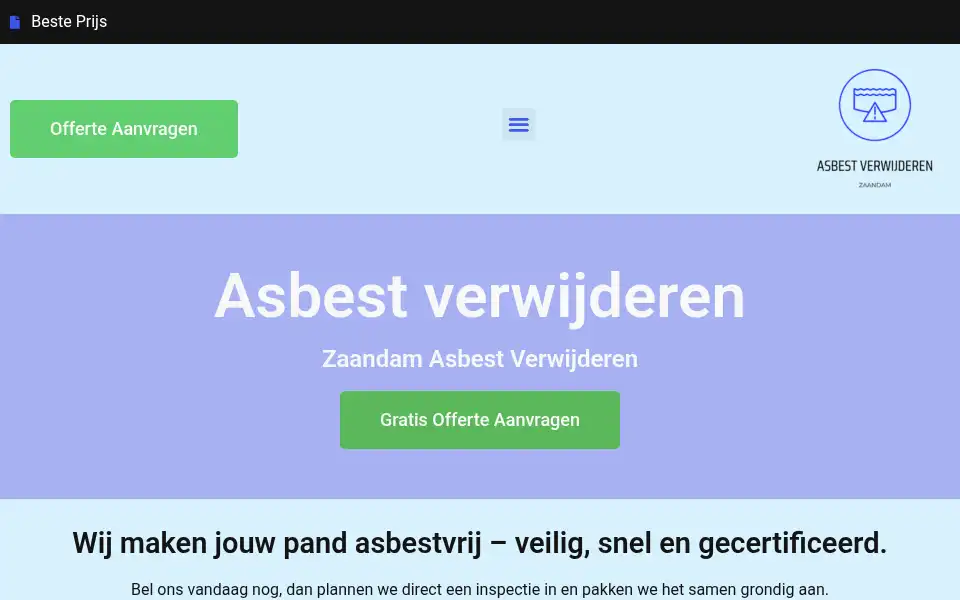 Screenshot of zaandamasbestverwijderen.com