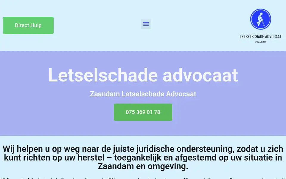 Screenshot of zaandamletselschadeadvocaat.com