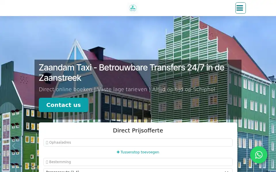 Screenshot of zaandamtaxi.nl