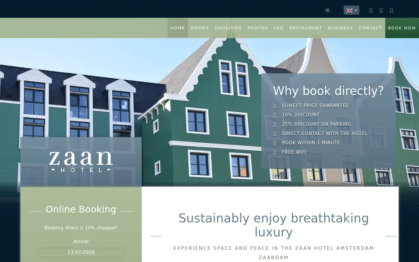 Screenshot of zaanhotel.com