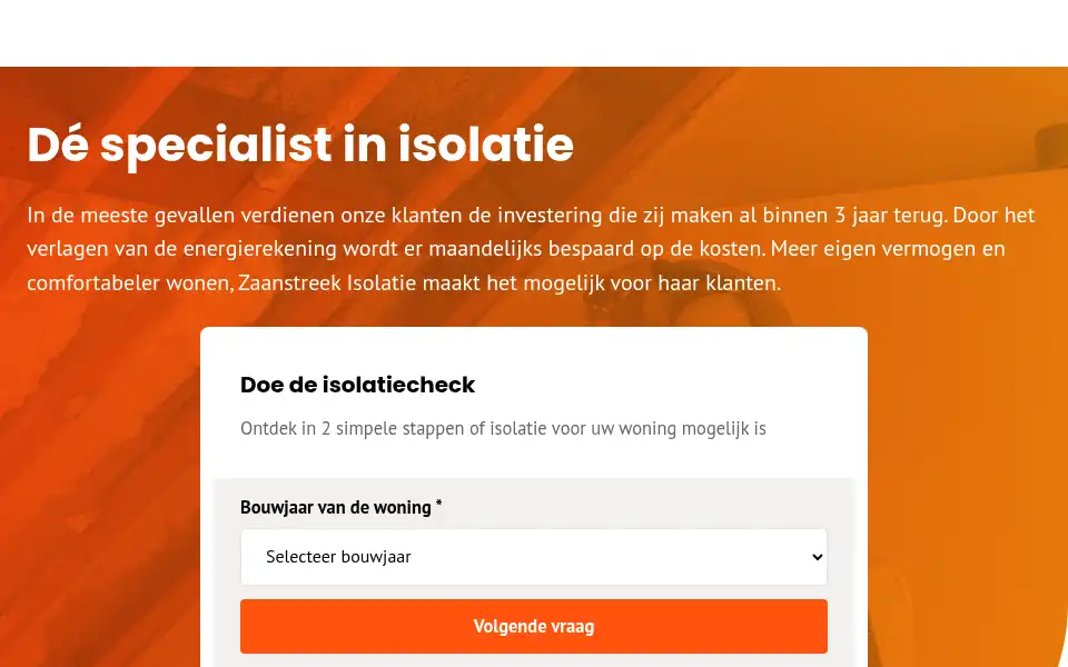 Screenshot of zaanstreek-isolatie.nl