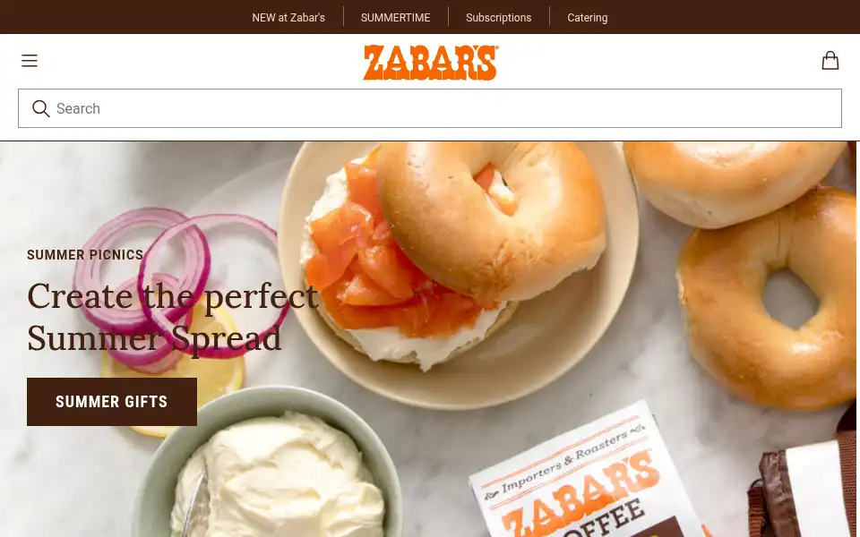 Screenshot of zabars.com