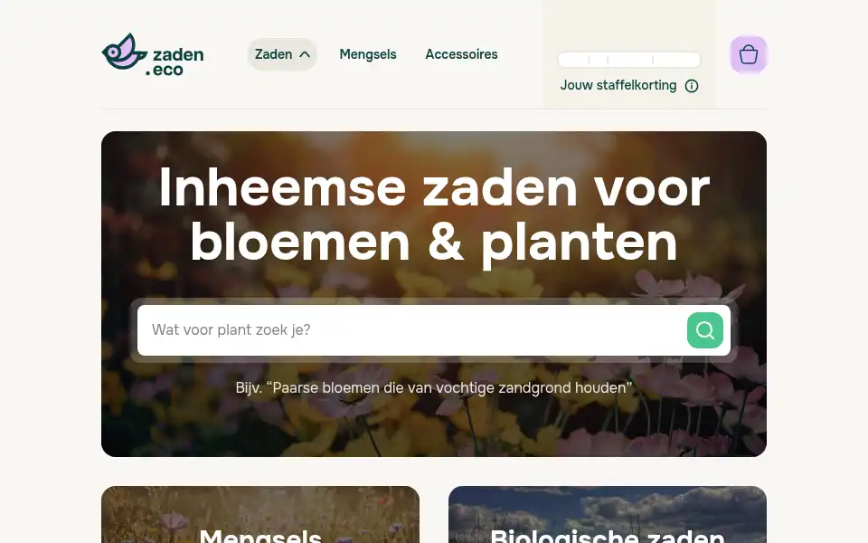 Screenshot of zaden.eco