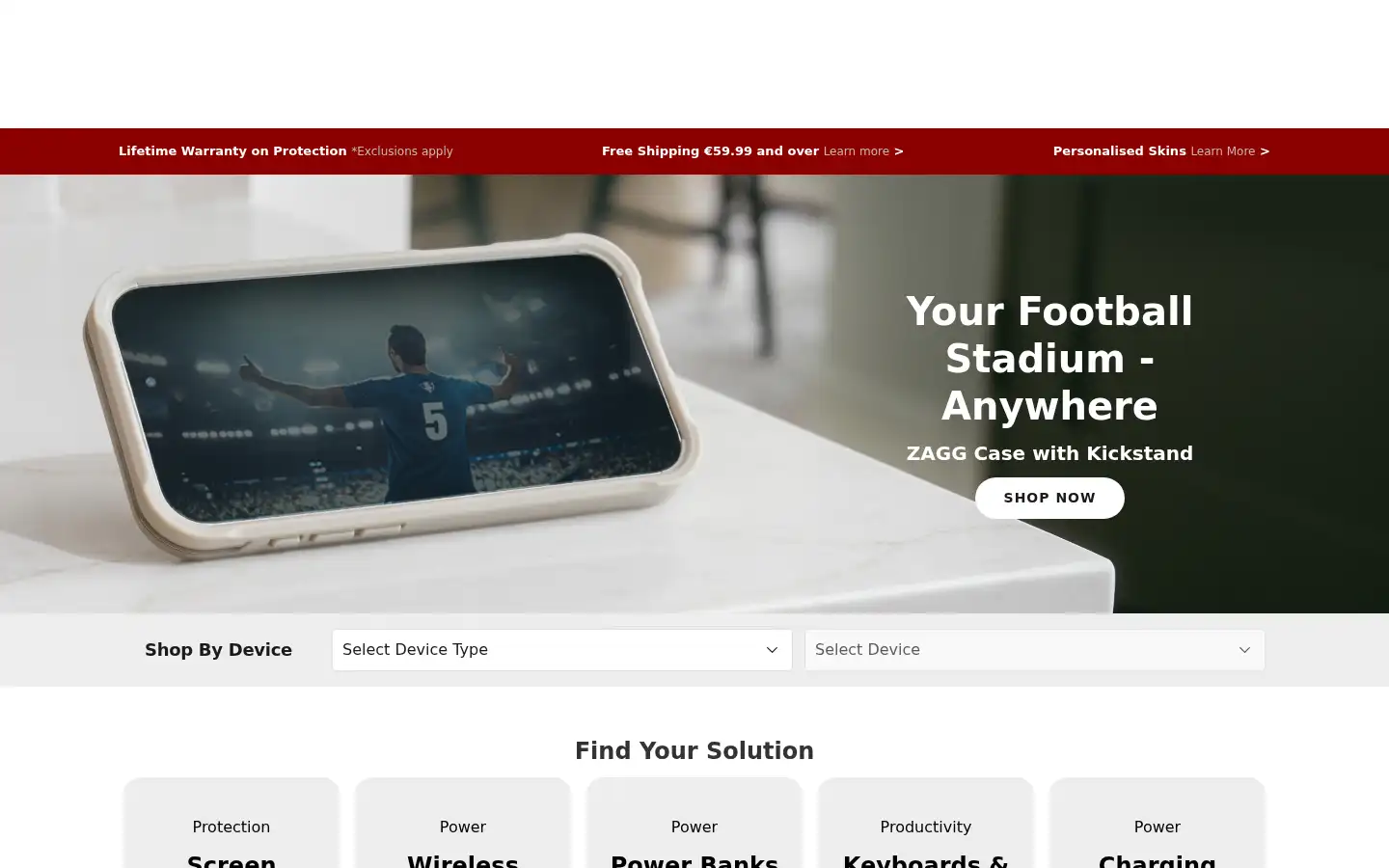 Screenshot of zagg.com