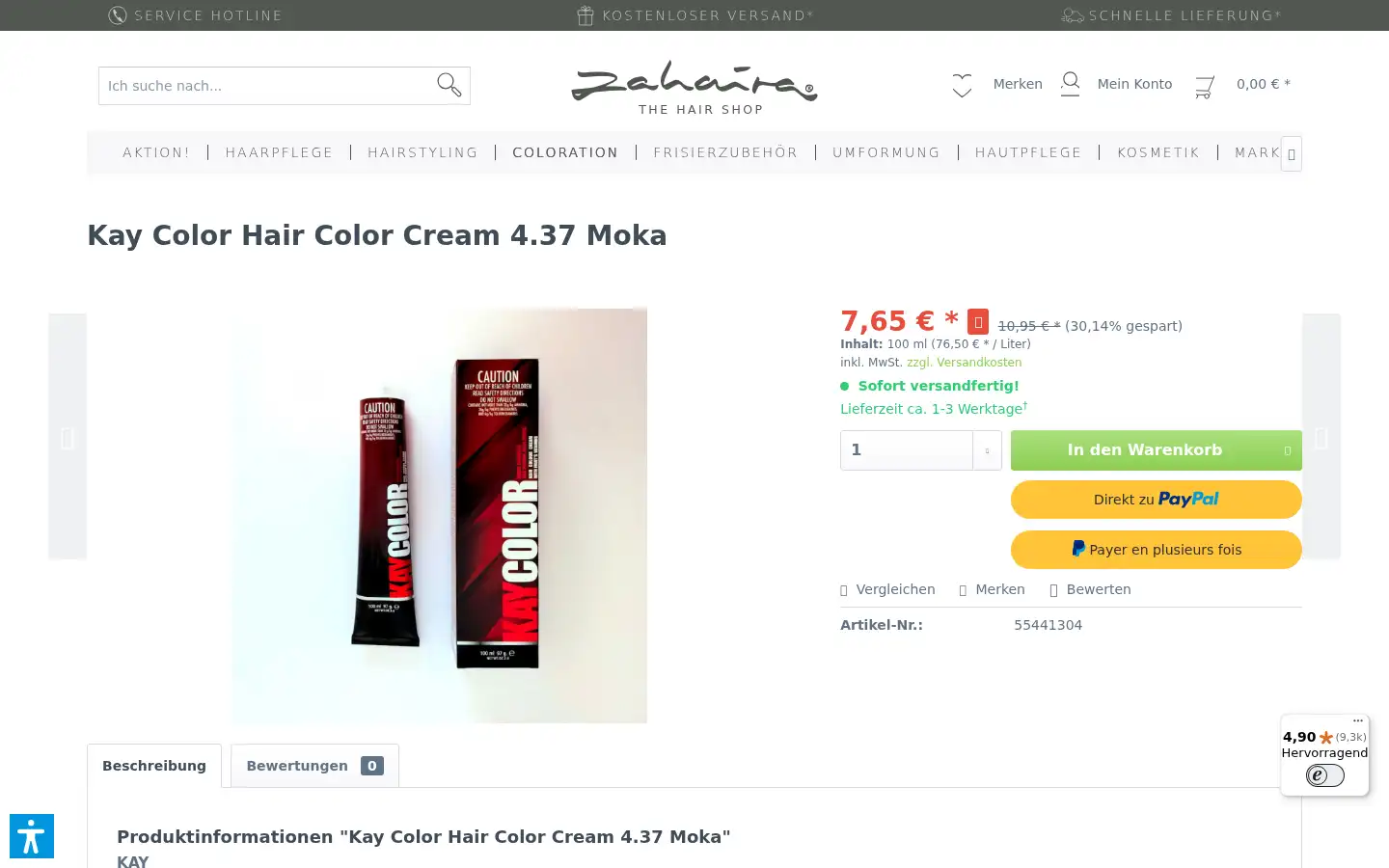 Screenshot of zahaira.de