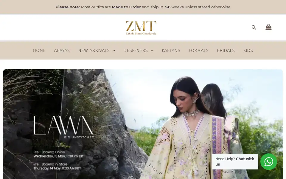 Screenshot of zahidamunirtrunkwala.com