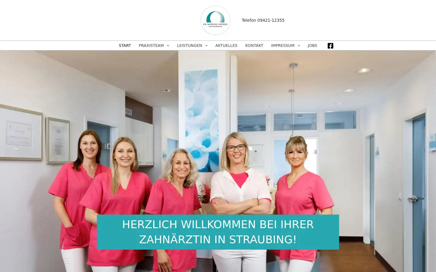 Screenshot of zahnaerzte-straubing.de