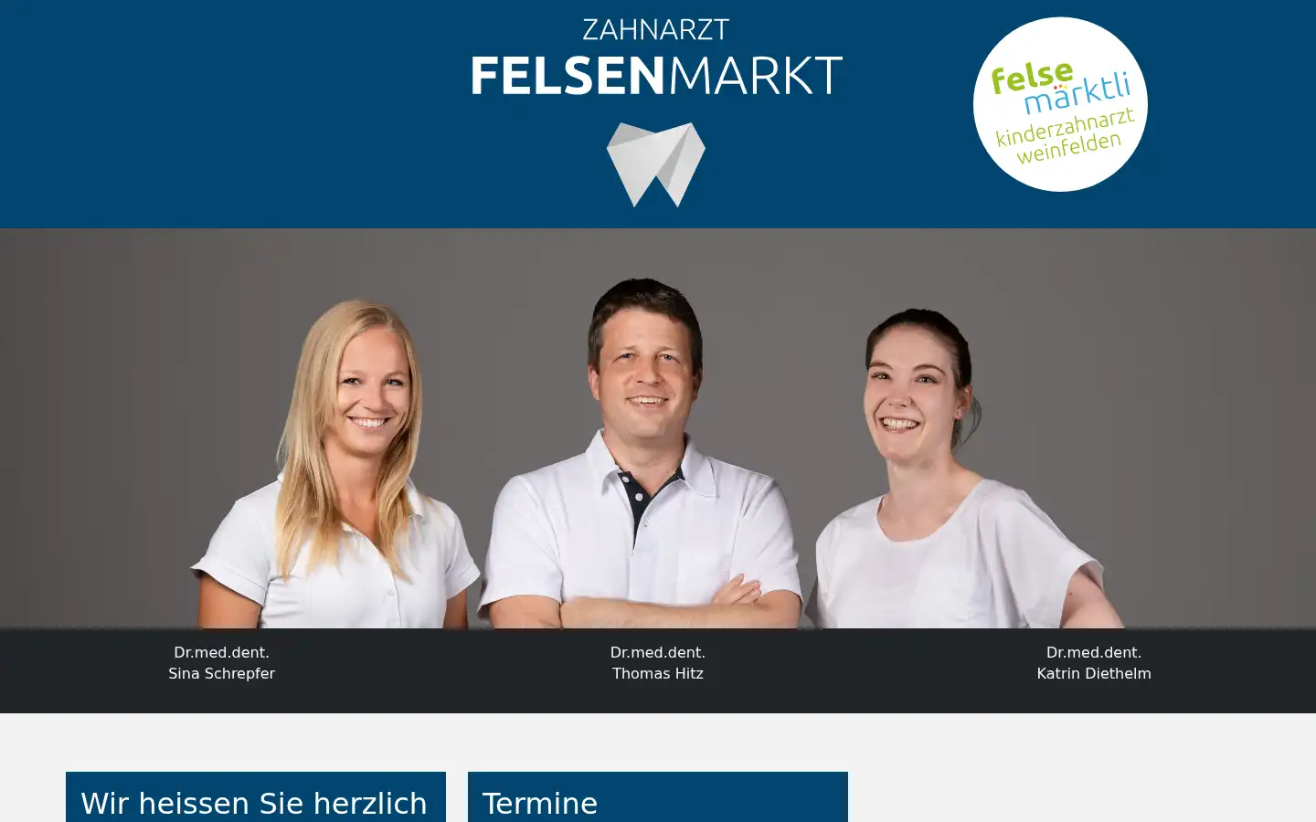 Screenshot of zahnarzt-felsenmarkt.ch