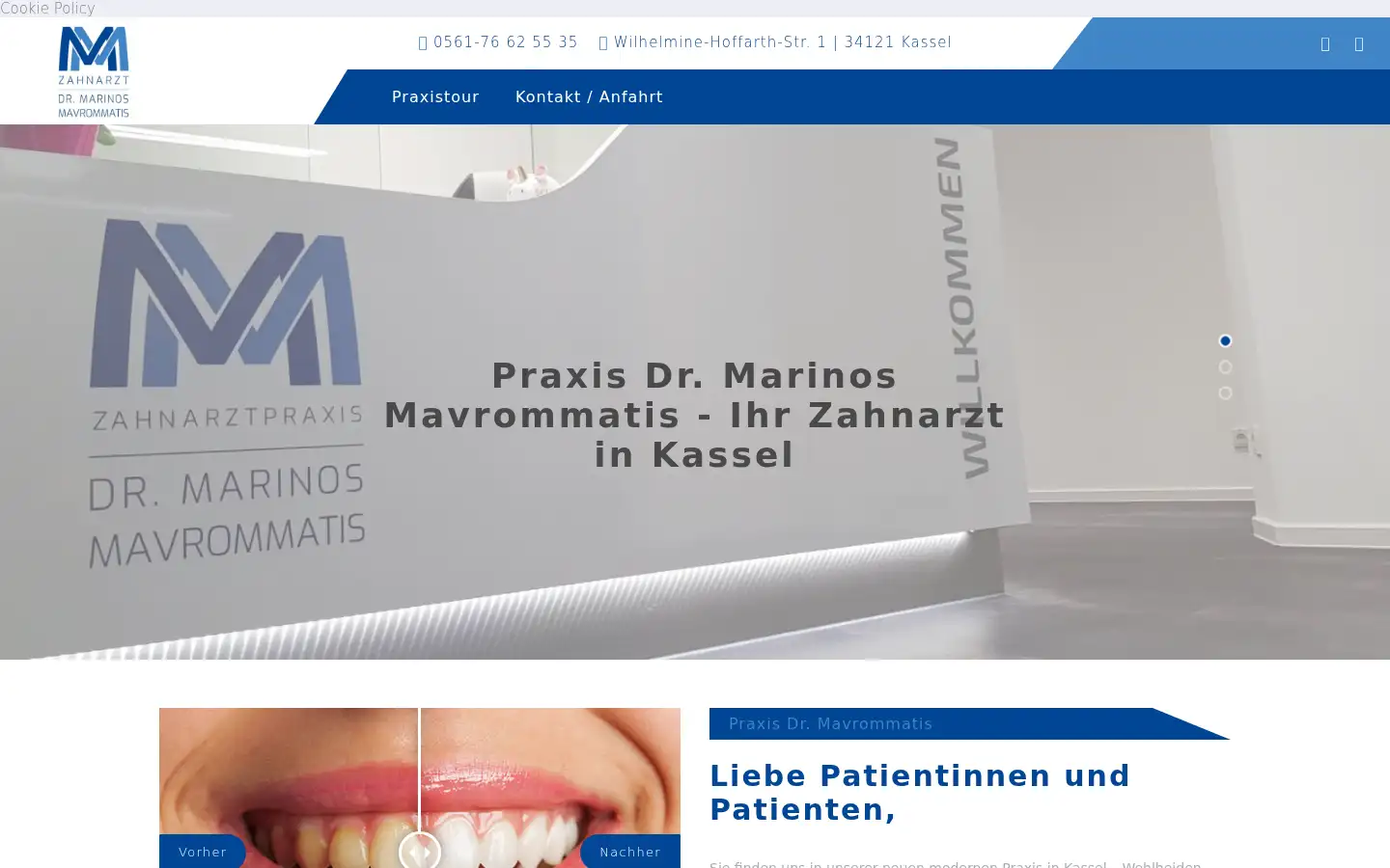 Screenshot of zahnarzt-mavrommatis.de