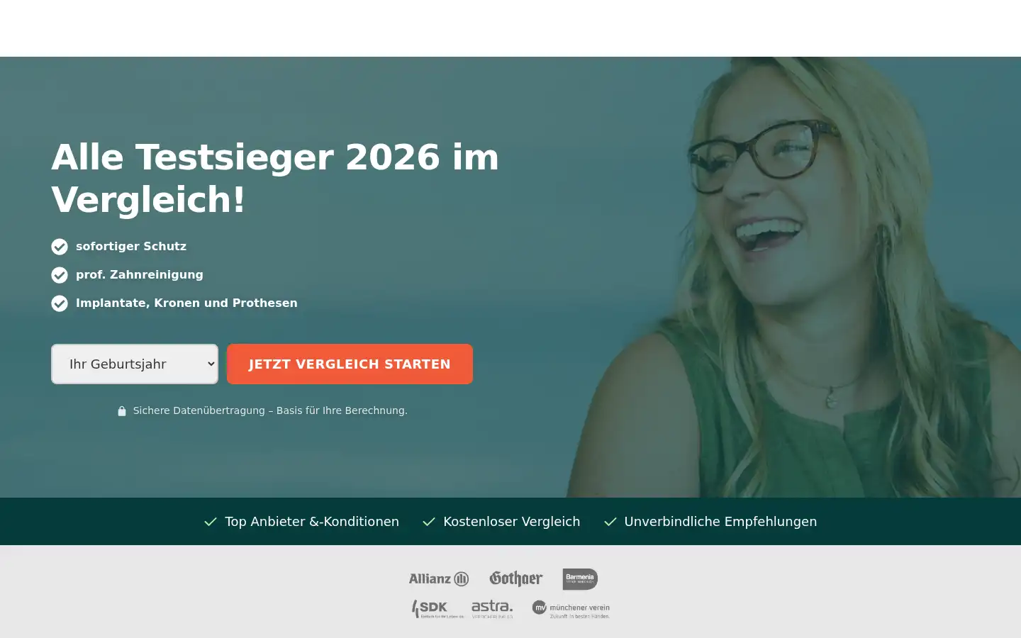Screenshot of zahnversicherung.de