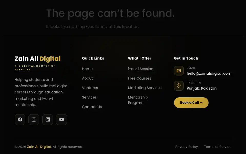 Screenshot of zainalidigital.com