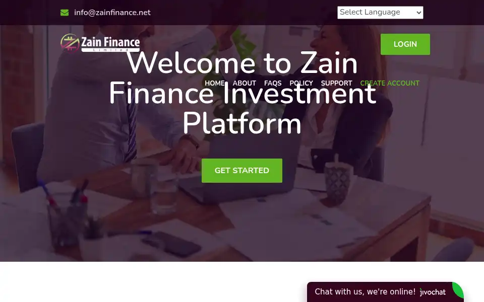 Screenshot of zainfinance.net