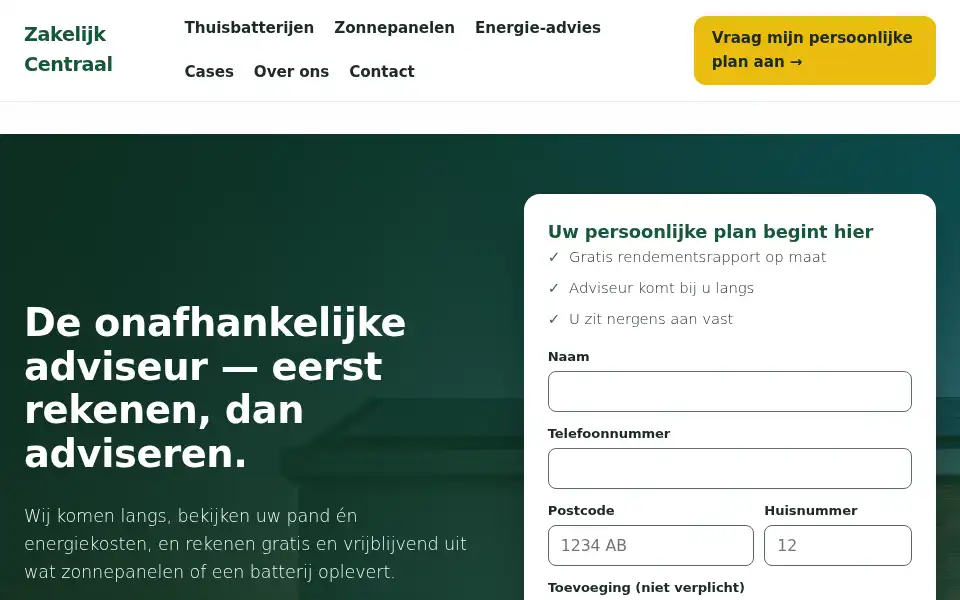 Screenshot of zakelijk-centraal.nl