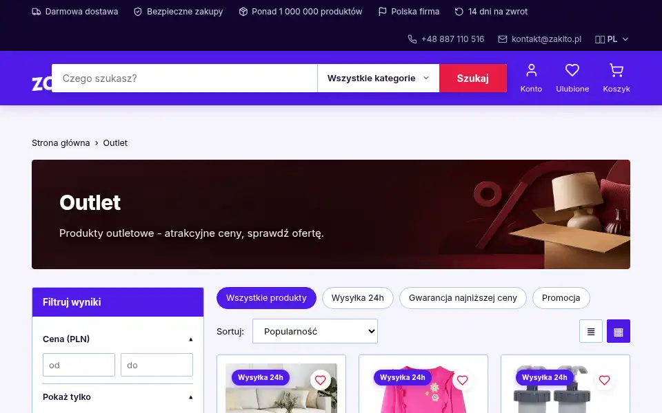 Screenshot of zakito.pl