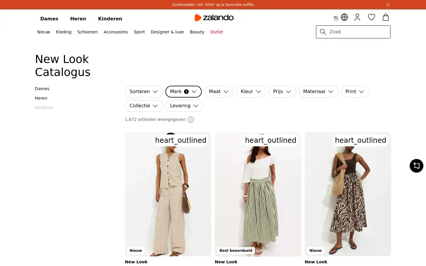 Screenshot of zalando.be