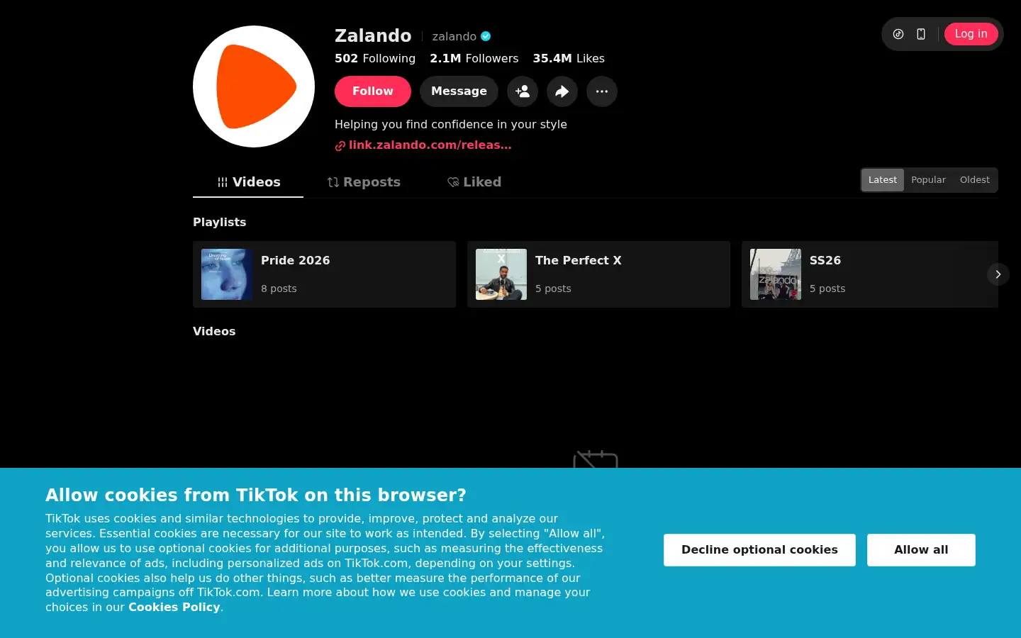 Screenshot of zalando.co.uk