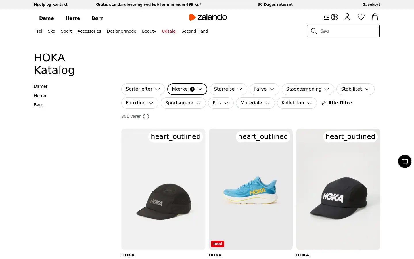 Screenshot of zalando.dk