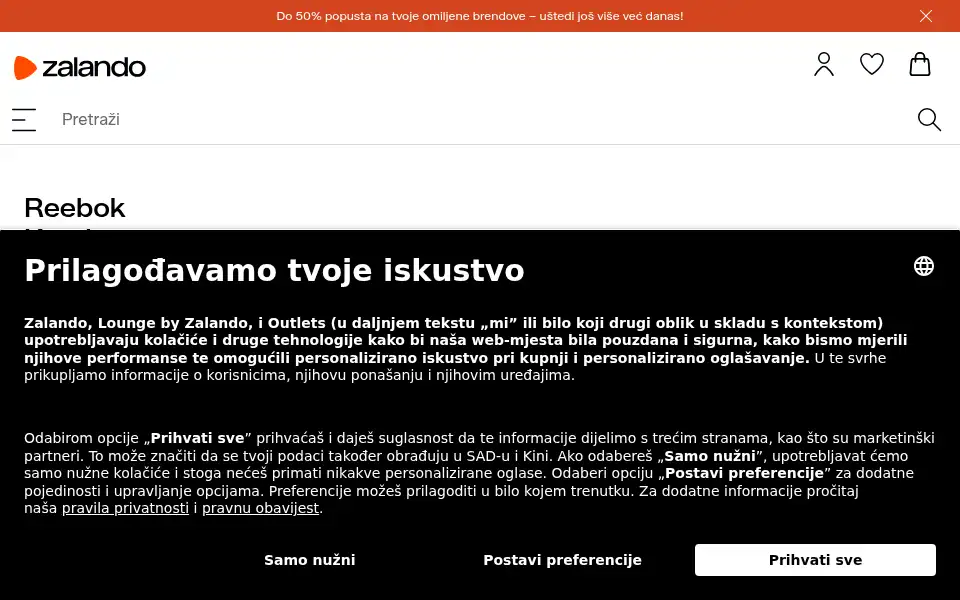 Screenshot of zalando.hr