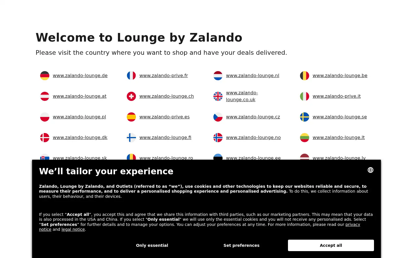 Screenshot of zalando-lounge.com