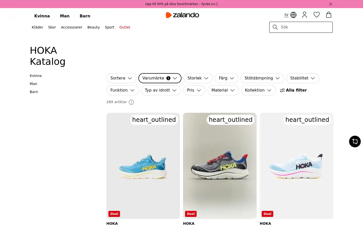 Screenshot of zalando.se