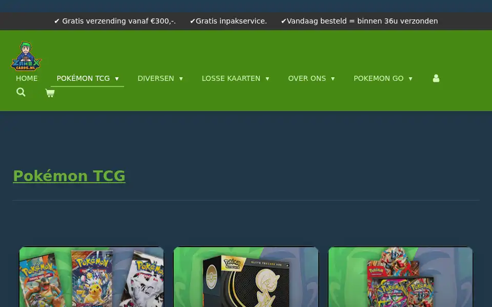 Screenshot of zamexcards.nl
