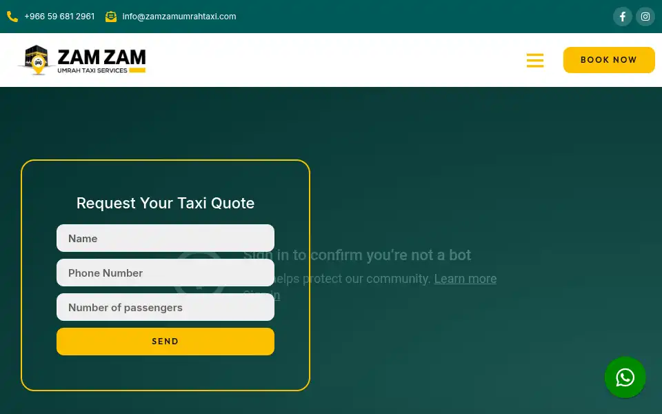 Screenshot of zamzamumrahtaxi.com
