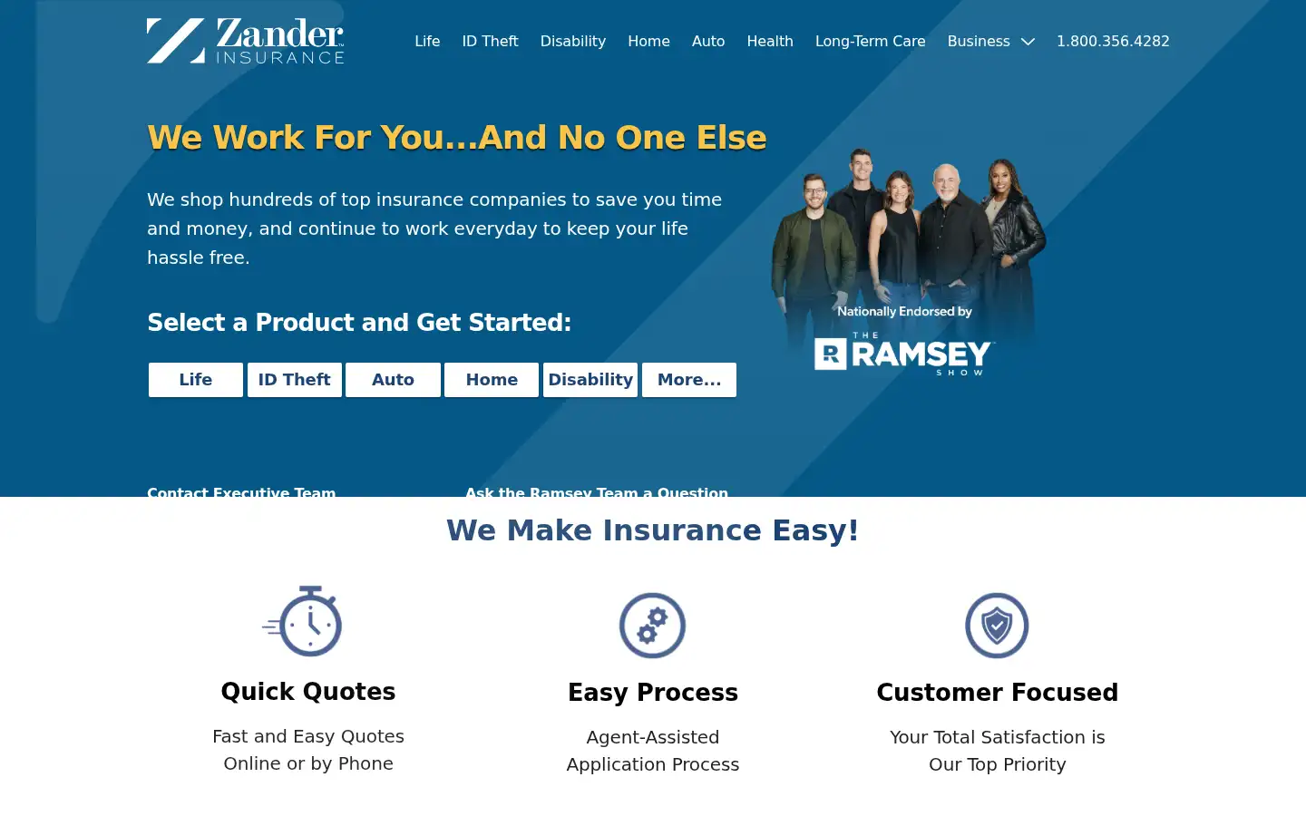 Screenshot of zanderins.com