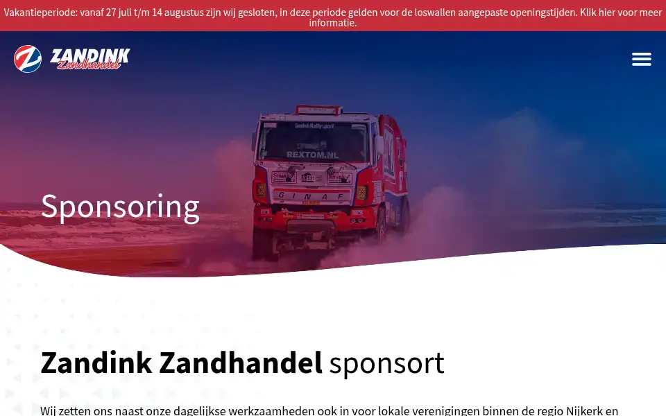 Screenshot of zandink-zand.nl