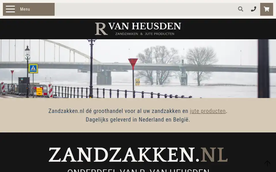 Screenshot of zandzakken.nl