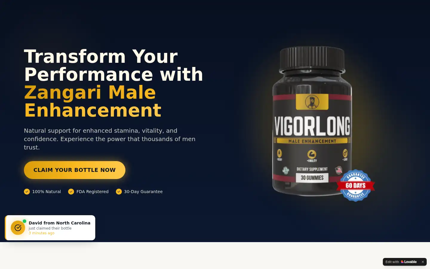 Screenshot of zangari-male.lovable.app