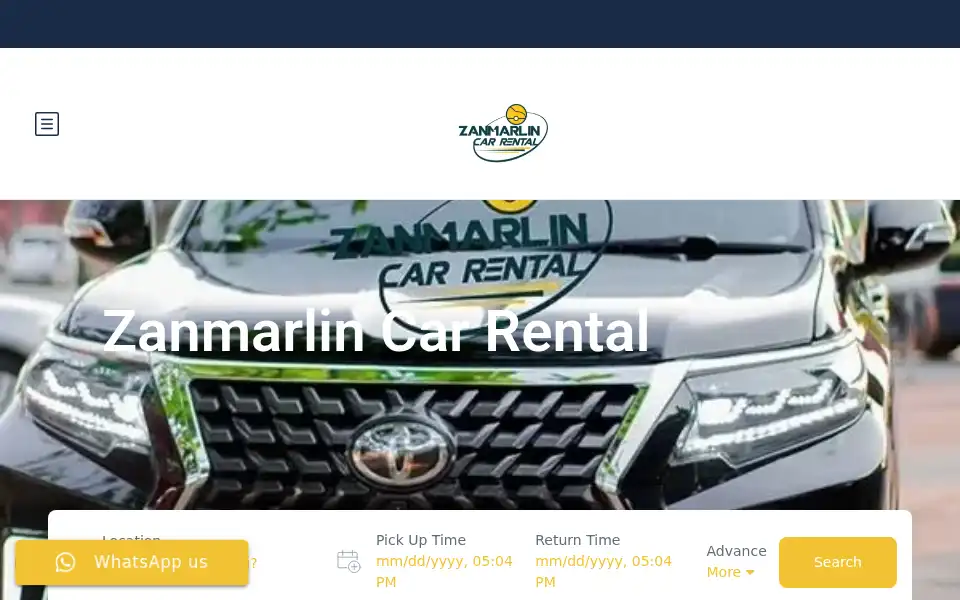 Screenshot of zanmarlincarrental.com