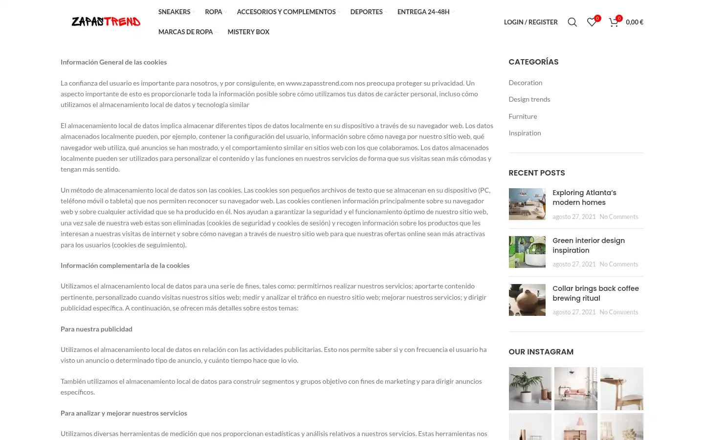 Screenshot of zapasstrend.com