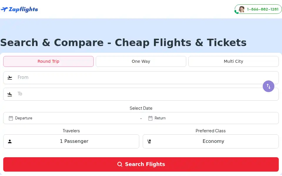Screenshot of zapflights.com