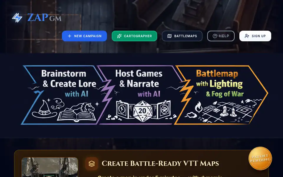 Screenshot of zapgm.com