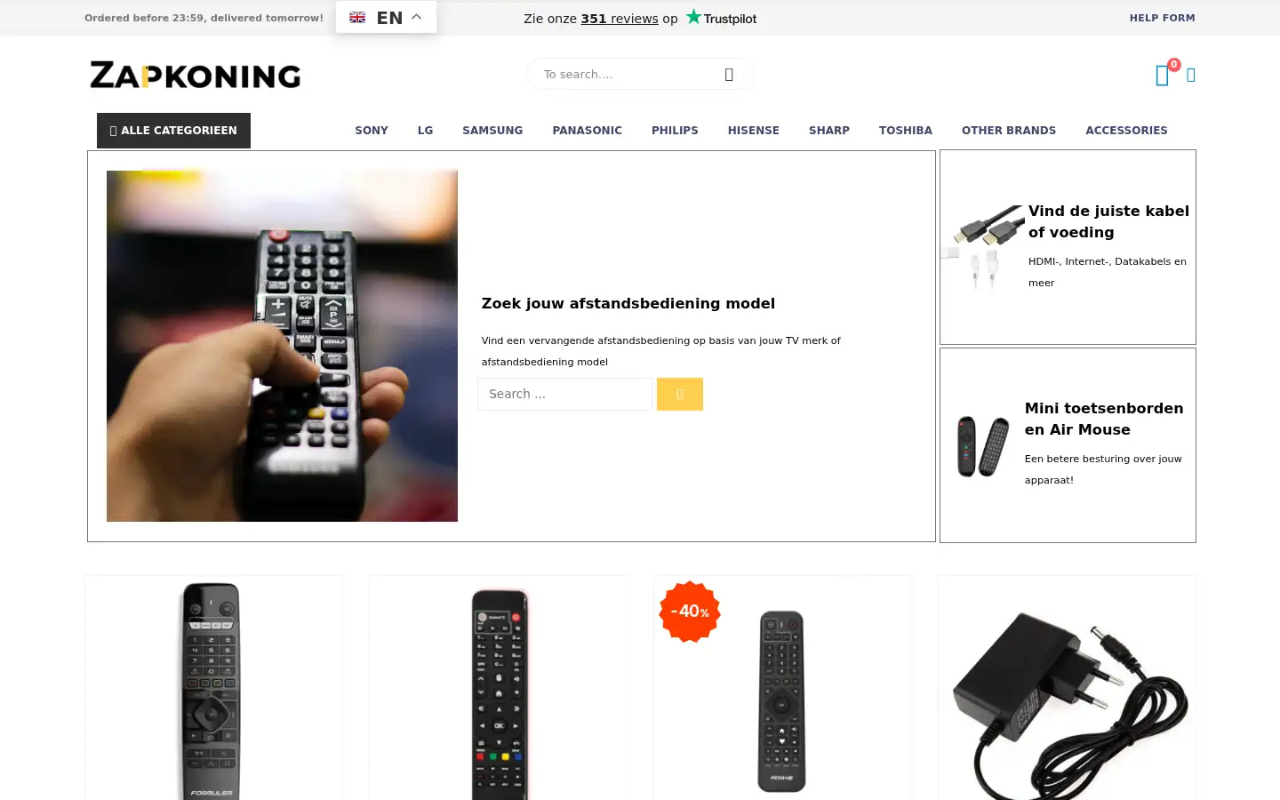 Screenshot of zapkoning.nl