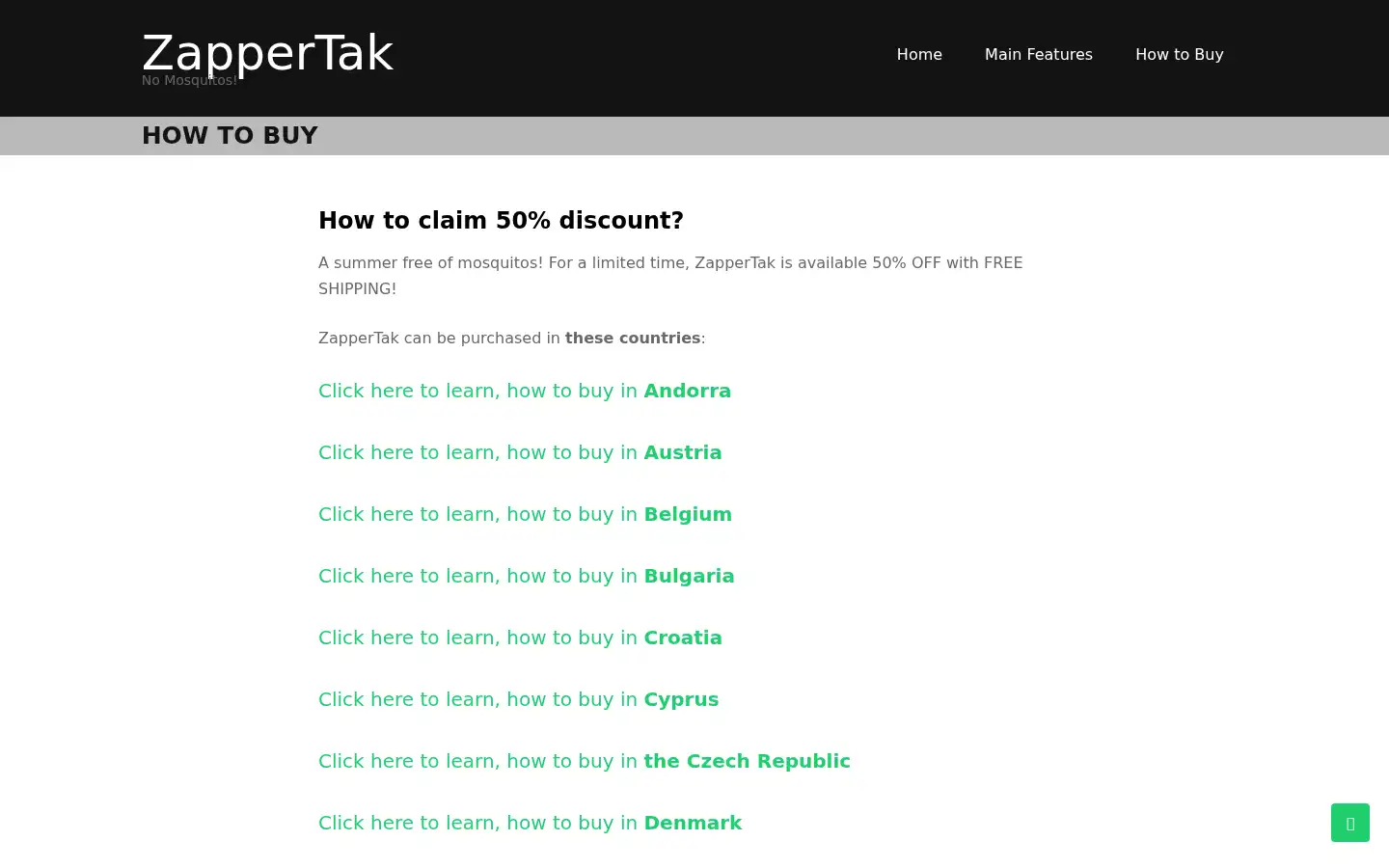 Screenshot of zappertak.com