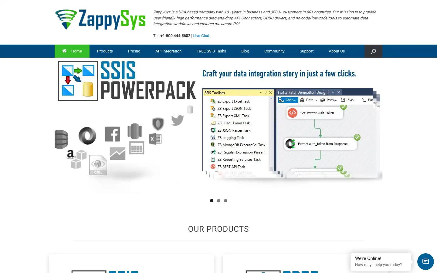 Screenshot of zappysys.com