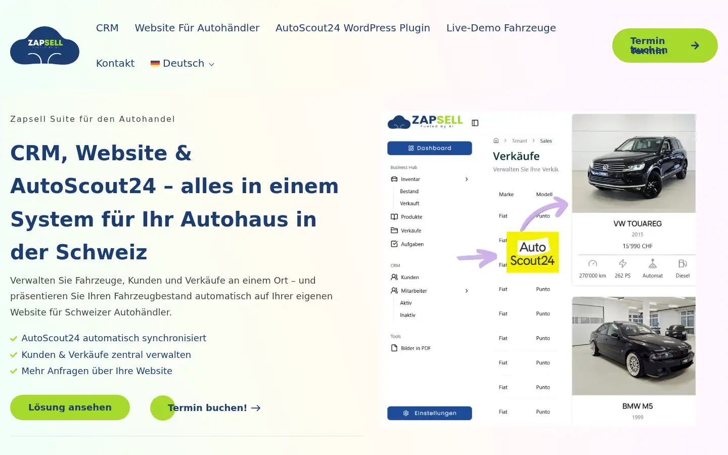Screenshot of zapsell.ch