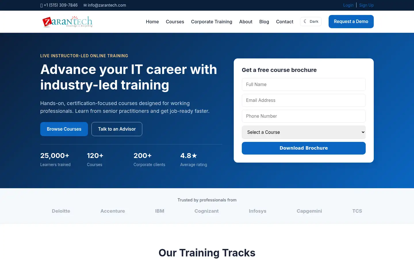 Screenshot of zarantech.com