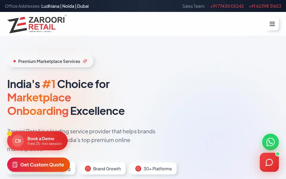 Screenshot of zarooriretail.com