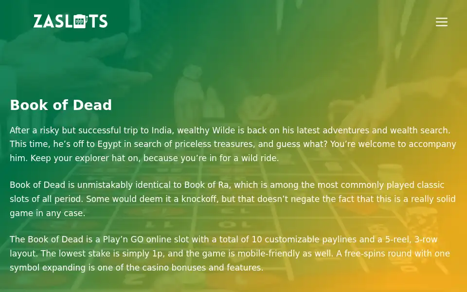 Screenshot of zaslots.com