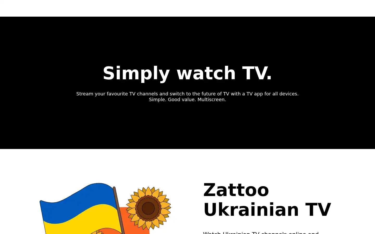 Screenshot of zattoo.com