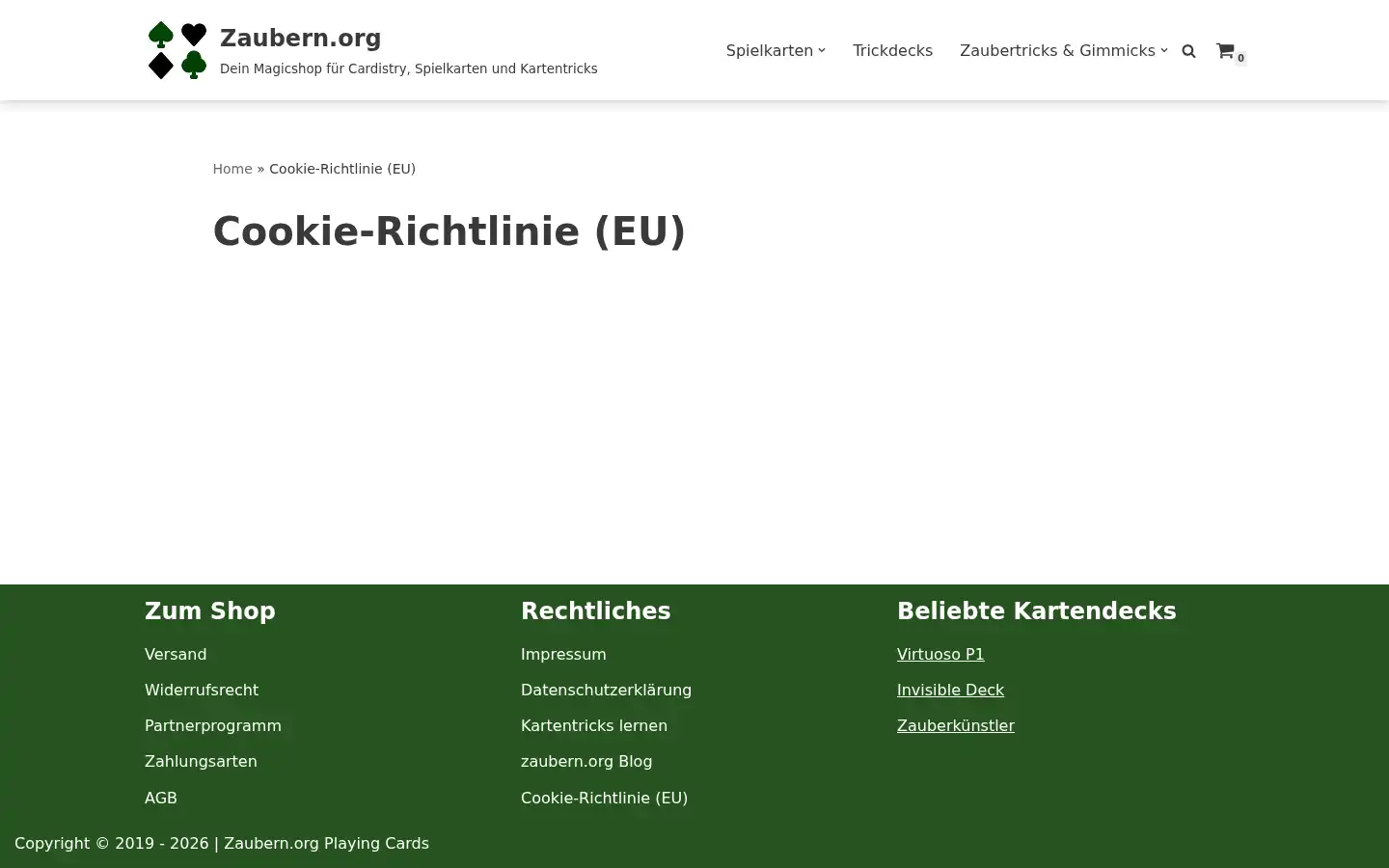 Screenshot of zaubern.org